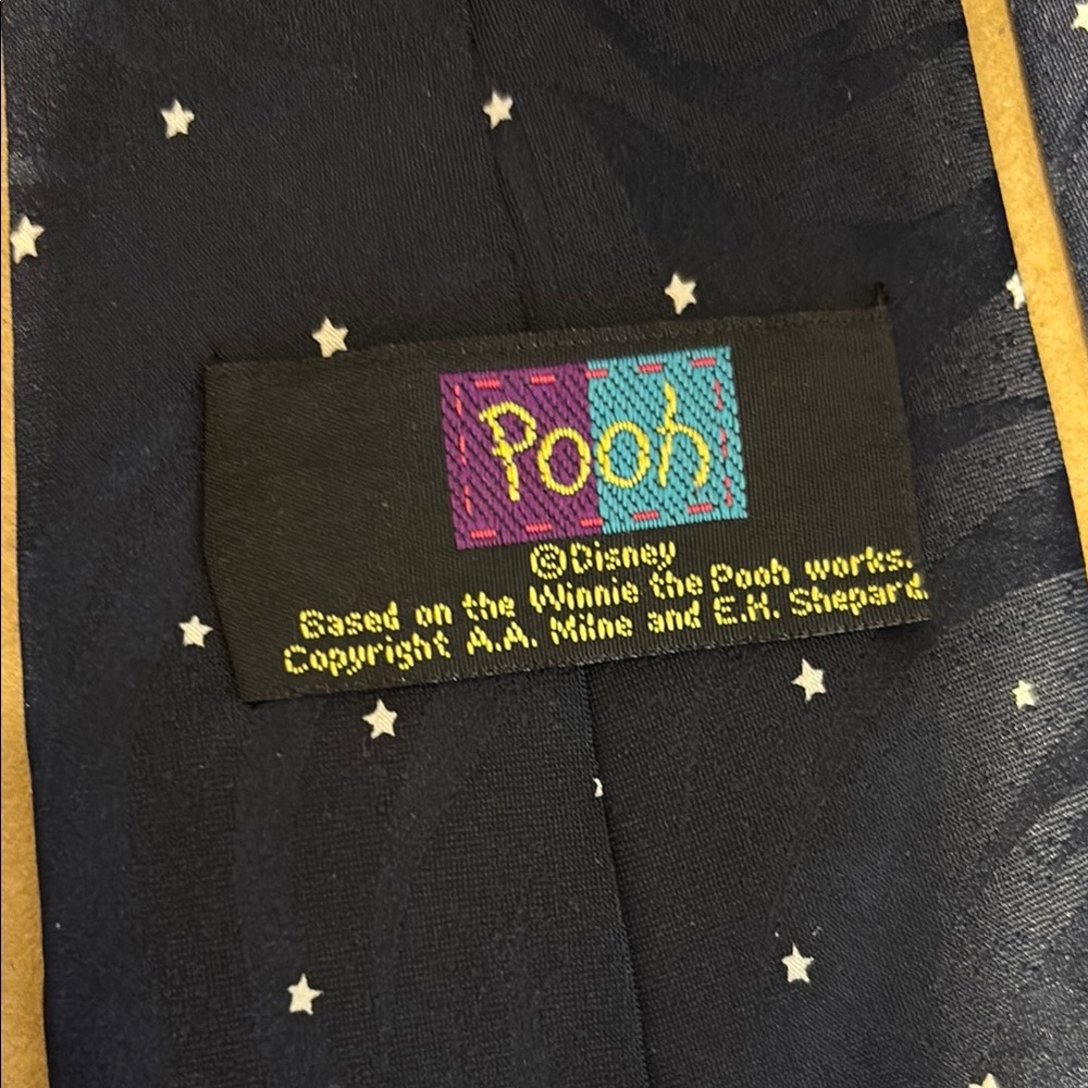 Disney Pooh 57” Black Tie with Winnie the Pooh Design - Picture 4 of 6